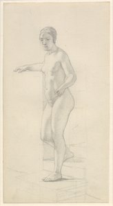 Ayakta kadın modeli by Christoffer Wilhelm Eckersberg