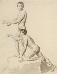 Bir kayanın üzerinde iki İsrailli by Christoffer Wilhelm Eckersberg