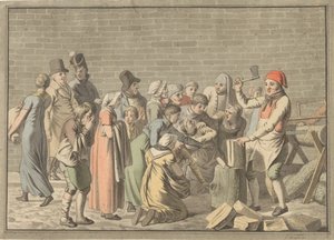 Yoksullara yakacak odun dağıtımı by Christoffer Wilhelm Eckersberg