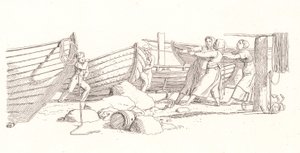Bir Balıkçı Köyünden Bir Görünüm. Tekneler Karaya Çekildi by Christoffer Wilhelm Eckersberg
