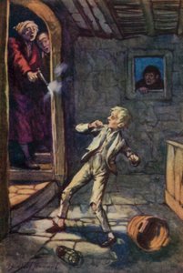 Charles Dickens'ın Oliver Twist çizimi (renkli lito) by C. Dudley (after) Tennant