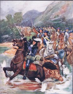 Şanlı hatırayı kutsa..., 'Ünlü Dövüşlerin Baladları'ndan illüstrasyon, 1900 dolayları (renkli lito) by C. Dudley Tennant