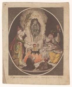 Amiens Barışı Üzerine Karikatür, 1802 Bir Phantasmagoria; - Sahne - Silahlı İskelet Yaratmak (nesne üzerindeki başlık) by C. Starcke