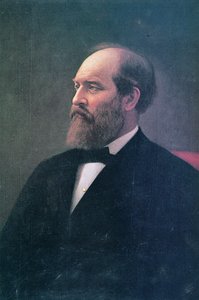 James A. Garfield (1831-81) (tuval üzerine yağlı boya) by Calvin Curtis