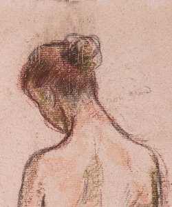 Bir kadının tam boy ayakta çıplak, arkadan by Camille Jacob Pissarro