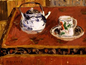 Natürmort, fincan ve çaydanlık, 1899. by Camille Jacob Pissarro