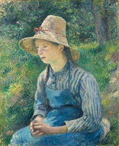 Hasır Şapkalı Köylü Kız, 1881 by Camille Jacob Pissarro