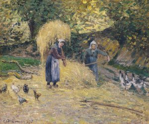 Köylüler Hasır Yıkıyor, Montfoucault, 1875 by Camille Jacob Pissarro