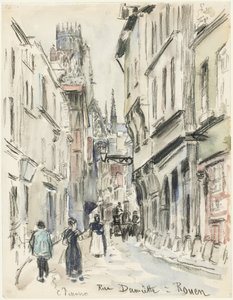 Rue Damiette, Rouen, c. 1884. by Camille Jacob Pissarro