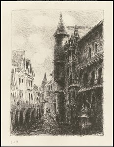 Rue Saint-Romain, Rouen, 1. plaka, 1896 by Camille Jacob Pissarro