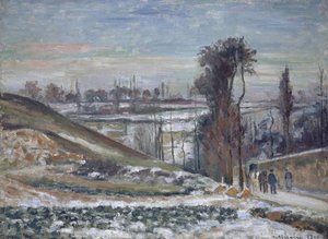 Hermitage Yakınındaki Karlı Manzara, 1875 by Camille Jacob Pissarro