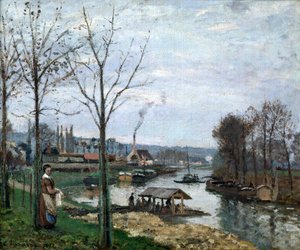 Çamaşırhane, Port Marly, 1872. by Camille Jacob Pissarro