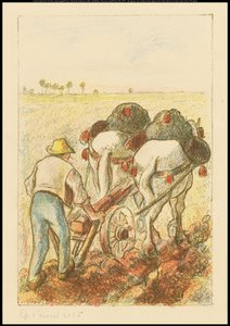 Pulluk, "Les Temps Nouveaux" için ön yüz, 1901 by Camille Jacob Pissarro