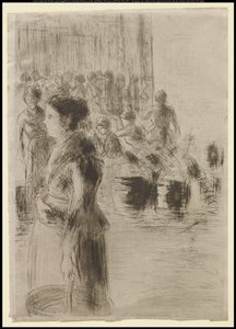 Hizmetçi Kız Pazarlama, 1888 by Camille Jacob Pissarro