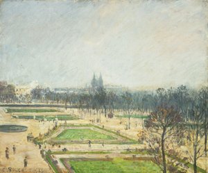 Tuileries Göletleri, Sis; Tuileries Havzası, Sis, 1900 by Camille Jacob Pissarro