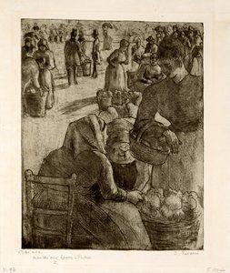 Pontoise Sebze Pazarı, 1891 by Camille Jacob Pissarro