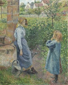Kuyudaki Kadın ve Çocuk, 1882 by Camille Jacob Pissarro