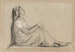 Oturan Genç Siyahi Kadın, 1855-7 by Camille Jacob Pissarro