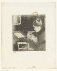 emziren kadın Enfant têtant sa mère by Camille Jacob Pissarro