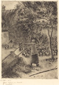 El Arabasını Boşaltan Bir Kadın by Camille Pissarro