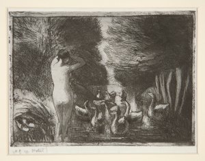 Kazlı yüzücü (Kazlı yüzücü) by Camille Pissarro