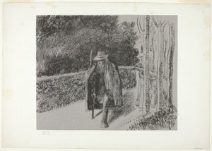 Koltuk değneği ile dilenci by Camille Pissarro