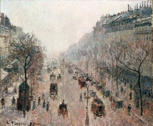 Sisli Güneşli Bir Sabahta Boulevard Montmartre, 1897 by Camille Jacob Pissarro