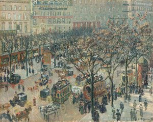 Boulevard des Italiens, Sabah, Güneş Işığı by Camille Pissarro