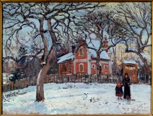 Karda kestane ve Louveciennes Manzara. Camille Pissarro