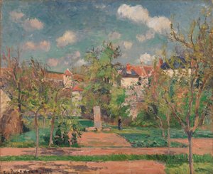 Tam Güneş Işığında Bahçe by Camille Pissarro