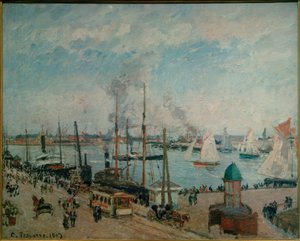 Yüksek gelgitte Le Havre limanı by Camille Jacob Pissarro
