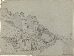 Yol kenarındaki evler by Camille Pissarro