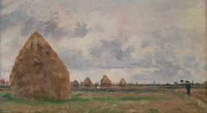 Saman Yığınları ile Peyzaj by Camille Pissarro