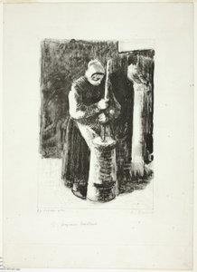 Süt çalkalayan köylü kadın by Camille Pissarro