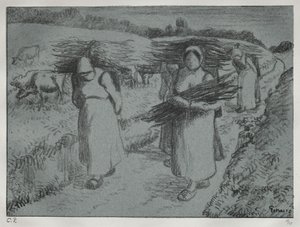 ibne taşıyan köylüler by Camille Pissarro
