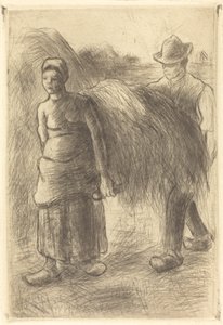 Saman taşıyan köylüler by Camille Pissarro