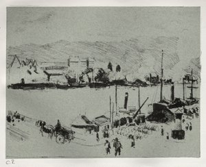 Rouen'deki Quai Boieldieu by Camille Pissarro