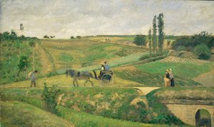 Pontoise yakınındaki yol ... by Camille Pissarro
