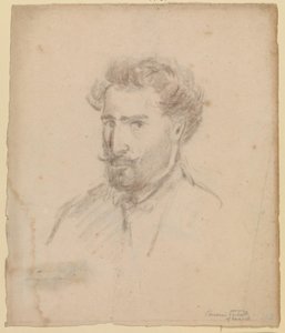 Otoportre, soldan üç çeyrek profil (Karakas (?) 1853/54) by Camille Pissarro