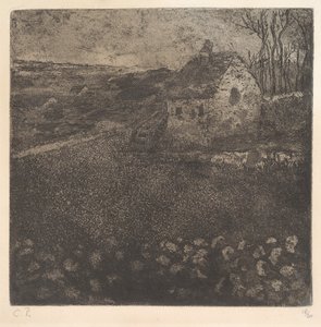 Kulübe, 1879. by Camille Pissarro