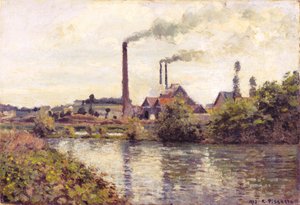 Pontoise Fabrikası, 1873 by Camille Jacob Pissarro