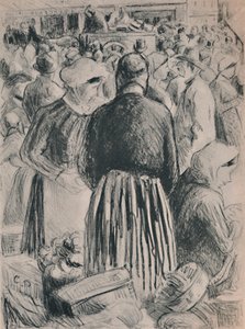 Pontoise Pazarı, 1895, 1946 by Camille Jacob Pissarro