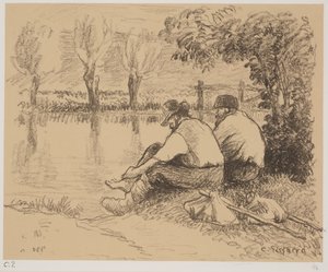 The Tramps, c.1894 (litho) by Camille Jacob Pissarro