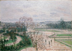 Tuileries Bahçeleri, Yağmurlu Hava, 1899 by Camille Pissarro