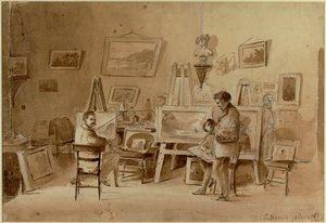 Sanatçının atölyesi, Caracas, Venezuela Eskiz ... by Camille Pissarro