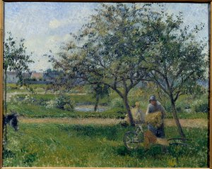 El arabası, meyve bahçesi 1881 dolaylarında Camille Pissarro (1830-1903) tarafından yapılmış bir tablo. Güneş. 0,54x0,65 m Paris, Musee d