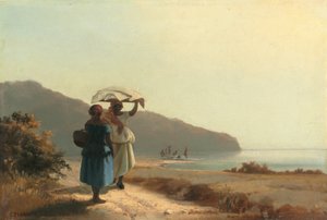 Deniz Kenarında Sohbet Eden İki Kadın, St. Thomas by Camille Pissarro