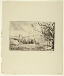 Pontoise görünümü by Camille Pissarro