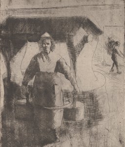 Kuyudaki Kadın, 1891. by Camille Pissarro