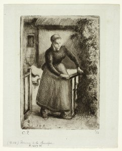 Kapıdaki Kadın by Camille Pissarro